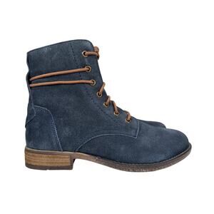 Josef Seibel Sienna 70 Bootie Womens 8-8.5 EU 39 Blue Suede Lace Up